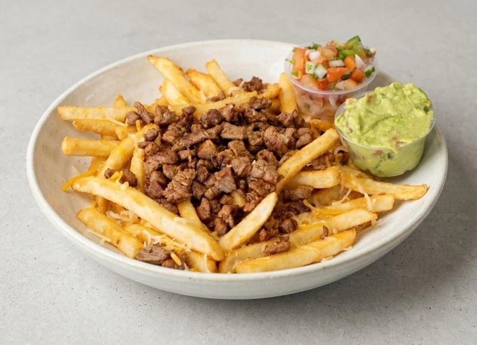 Loaded fries with steak and cheese